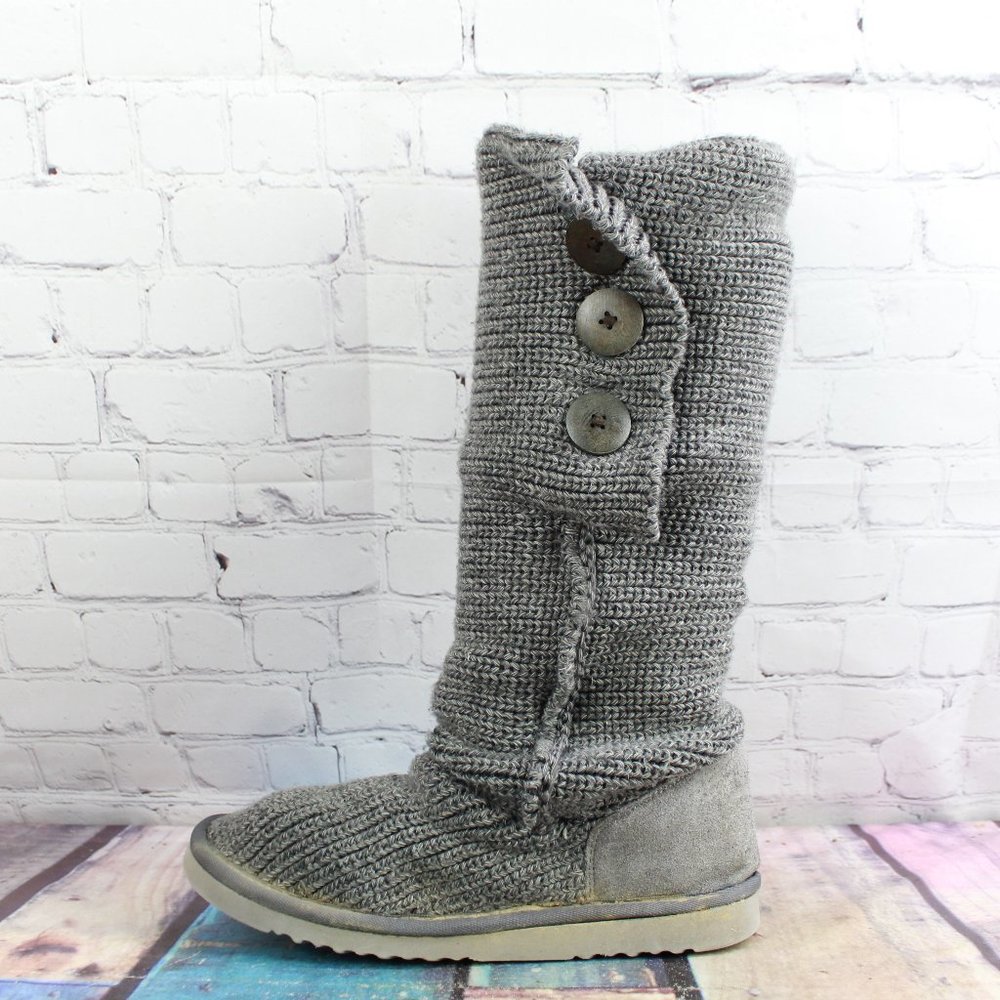 STEVE MADDEN Sweater Knit Side Button Boots 10
